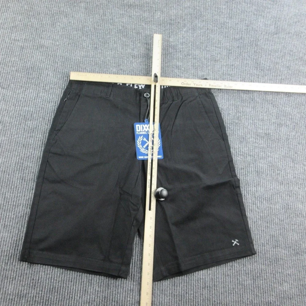 DIXXON Shorts Mens 36 Black Chino Cotton Spandex Drawstring Elastic 36x11.5* NWT